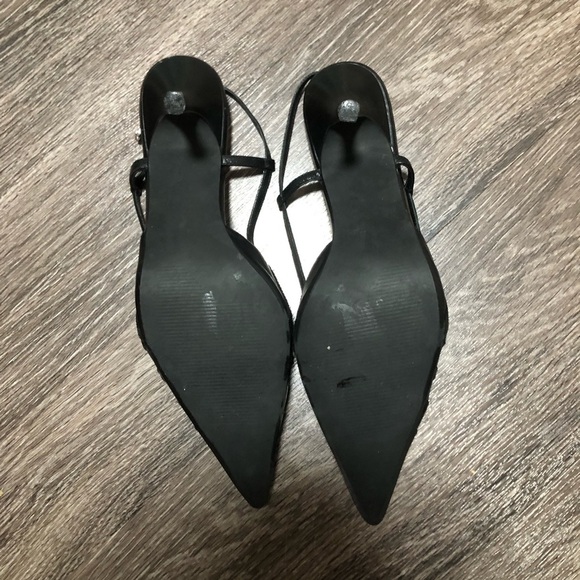 Vintage Franco Fortini "Marilyn" Black Leather Kitten Heel Pumps - Picture 5 of 10